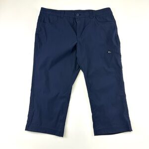 Eddie Bauer NEW navy capri pants Womens Size 16 Sporty stretch nylon Travel